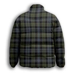 ScotsTee Shop Scottish Black Watch Large Sett Ancient Premium Tartan Collar Down Jacket Winter White Duck Down Plaid
