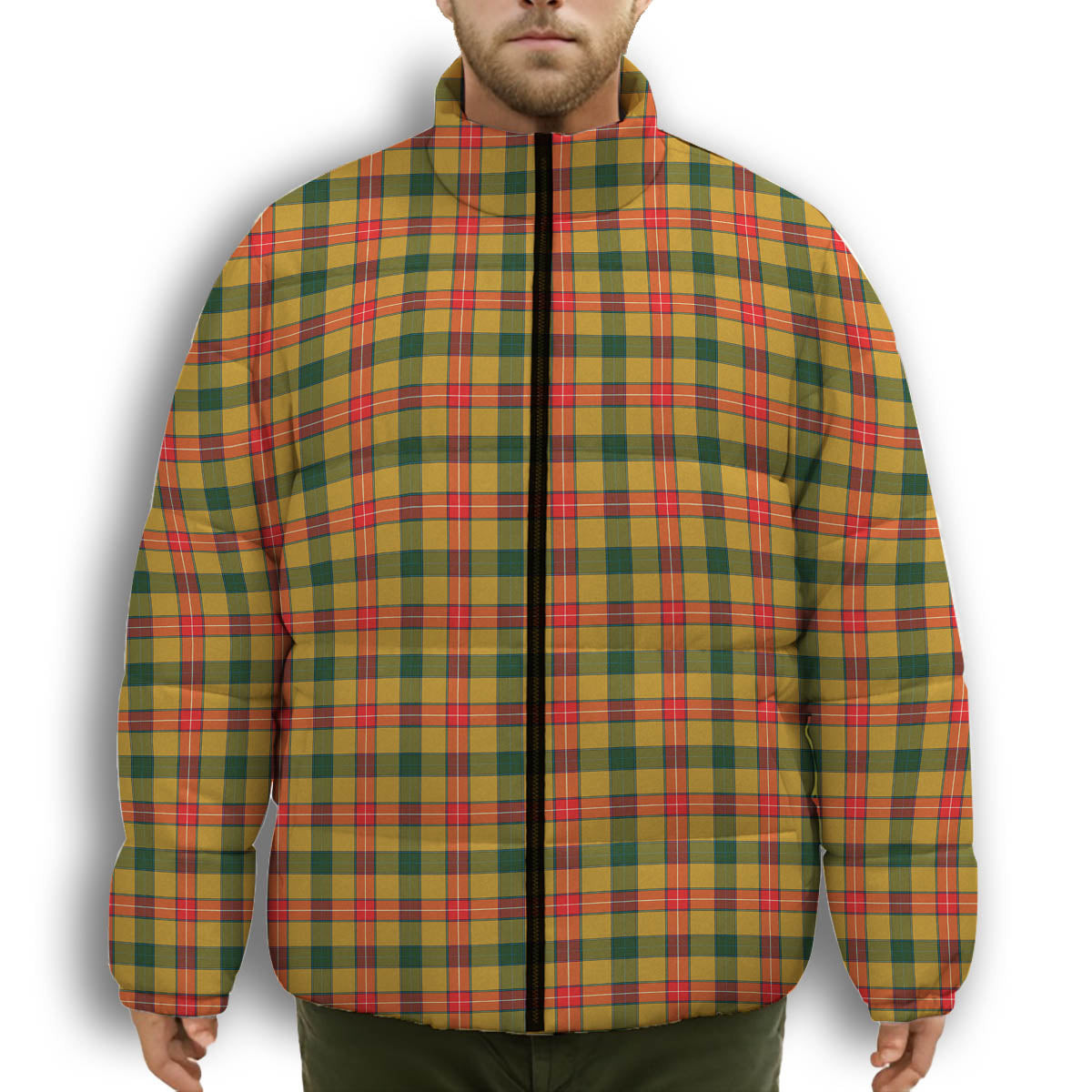 ScotsTee Shop Scottish Baxter SC Premium Tartan Collar Down Jacket Winter White Duck Down Plaid