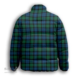 ScotsTee Shop Scottish Black Watch Ancient Premium Tartan Collar Down Jacket Winter White Duck Down Plaid
