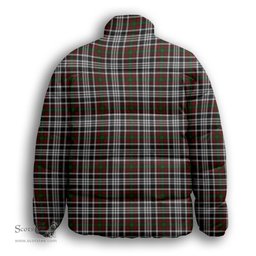 ScotsTee Shop Scottish Borthwick Dress Premium Tartan Collar Down Jacket Winter White Duck Down Plaid