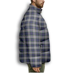 ScotsTee Shop Scottish Baird Dress Premium Tartan Collar Down Jacket Winter White Duck Down Plaid