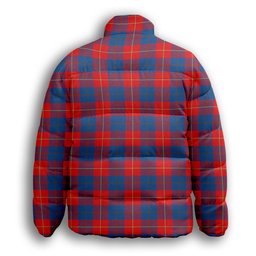 ScotsTee Shop Scottish Blane Premium Tartan Collar Down Jacket Winter White Duck Down Plaid