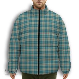 ScotsTee Shop Scottish Barclay Hunting #2 Ancient Clan Premium Tartan Collar Down Jacket Winter White Duck Down Plaid