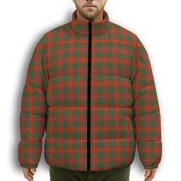 ScotsTee Shop Scottish Bruce County Ancient Premium Tartan Collar Down Jacket Winter White Duck Down Plaid