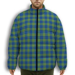 ScotsTee Shop Scottish Barclay Hunting Ancient Premium Tartan Collar Down Jacket Winter White Duck Down Plaid