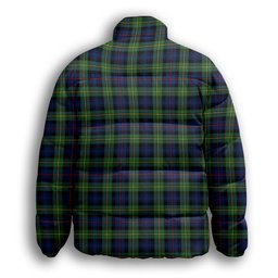ScotsTee Shop Scottish Baillie Modern Premium Tartan Collar Down Jacket Winter White Duck Down Plaid