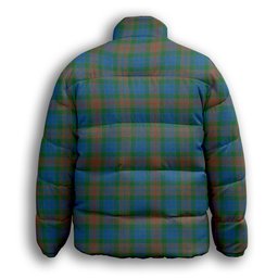 ScotsTee Shop Scottish Buchanan Hunting Ancient Premium Tartan Collar Down Jacket Winter White Duck Down Plaid