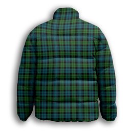 ScotsTee Shop Scottish Black Watch Ancient Clan Premium Tartan Collar Down Jacket Winter White Duck Down Plaid