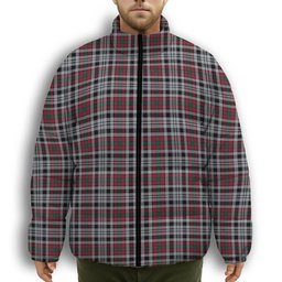 ScotsTee Shop Scottish Borthwick Dress Modern Premium Tartan Collar Down Jacket Winter White Duck Down Plaid