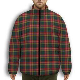 ScotsTee Shop Scottish Buchanan 1907 Premium Tartan Collar Down Jacket Winter White Duck Down Plaid