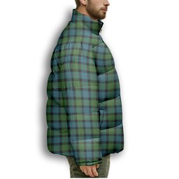 ScotsTee Shop Scottish Blair Ancient Premium Tartan Collar Down Jacket Winter White Duck Down Plaid