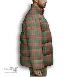 ScotsTee Shop Scottish Baxter Ancient Premium Tartan Collar Down Jacket Winter White Duck Down Plaid