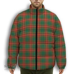 ScotsTee Shop Scottish Baxter Ancient Premium Tartan Collar Down Jacket Winter White Duck Down Plaid