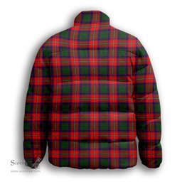 ScotsTee Shop Scottish Belshes Premium Tartan Collar Down Jacket Winter White Duck Down Plaid