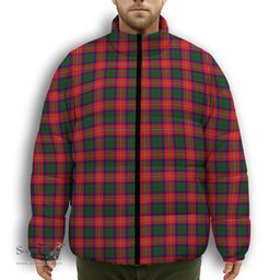 ScotsTee Shop Scottish Belshes Premium Tartan Collar Down Jacket Winter White Duck Down Plaid