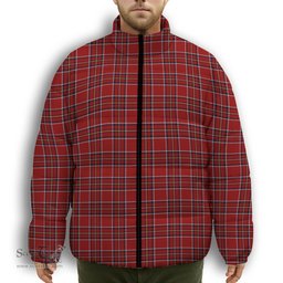 ScotsTee Shop Scottish Brodie W & A Smith Premium Tartan Collar Down Jacket Winter White Duck Down Plaid