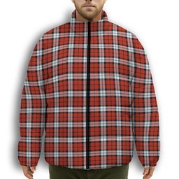 ScotsTee Shop Scottish Brodie Dress Ancient Premium Tartan Collar Down Jacket Winter White Duck Down Plaid
