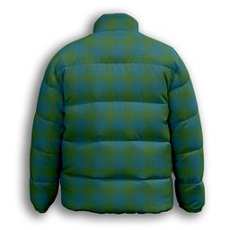 ScotsTee Shop Scottish Barclay Hunting Ancient Clan Premium Tartan Collar Down Jacket Winter White Duck Down Plaid