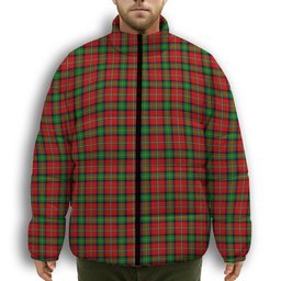 ScotsTee Shop Scottish Boyd Modern Premium Tartan Collar Down Jacket Winter White Duck Down Plaid