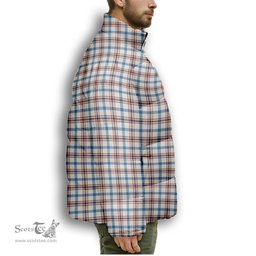 ScotsTee Shop Scottish Boswell Dress Ancient Premium Tartan Collar Down Jacket Winter White Duck Down Plaid