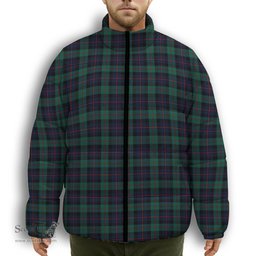 ScotsTee Shop Scottish Black Watch Coarse Kilt Modern Premium Tartan Collar Down Jacket Winter White Duck Down Plaid