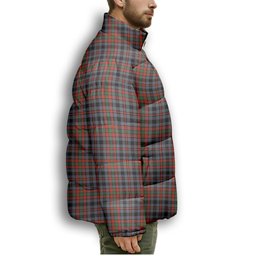 ScotsTee Shop Scottish Borthwick Ancient Premium Tartan Collar Down Jacket Winter White Duck Down Plaid
