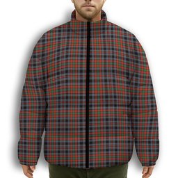 ScotsTee Shop Scottish Borthwick Ancient Premium Tartan Collar Down Jacket Winter White Duck Down Plaid