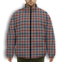 ScotsTee Shop Scottish Bell Border (Bell Southern Bell) Ancient Premium Tartan Collar Down Jacket Winter White Duck Down Plaid