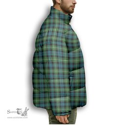ScotsTee Shop Scottish Baillie of Polkemmet Ancient Premium Tartan Collar Down Jacket Winter White Duck Down Plaid