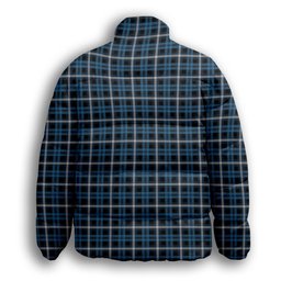 ScotsTee Shop Scottish Balfour Geiner, Alwyn Premium Tartan Collar Down Jacket Winter White Duck Down Plaid