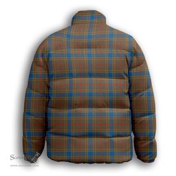 ScotsTee Shop Scottish Balfour Ancient Premium Tartan Collar Down Jacket Winter White Duck Down Plaid