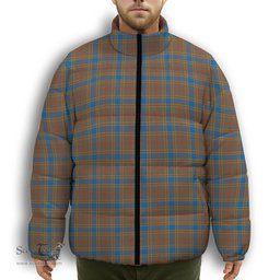 ScotsTee Shop Scottish Balfour Ancient Premium Tartan Collar Down Jacket Winter White Duck Down Plaid
