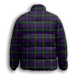 ScotsTee Shop Scottish Baillie Highland Society Premium Tartan Collar Down Jacket Winter White Duck Down Plaid