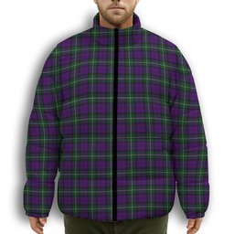 ScotsTee Shop Scottish Baillie Highland Society Premium Tartan Collar Down Jacket Winter White Duck Down Plaid