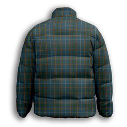 ScotsTee Shop Scottish Bain SC Premium Tartan Collar Down Jacket Winter White Duck Down Plaid