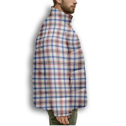 ScotsTee Shop Scottish Boswell Dress Modern Premium Tartan Collar Down Jacket Winter White Duck Down Plaid
