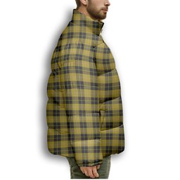 ScotsTee Shop Scottish Barclay Dress Premium Tartan Collar Down Jacket Winter White Duck Down Plaid