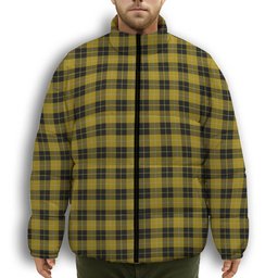 ScotsTee Shop Scottish Barclay Dress Premium Tartan Collar Down Jacket Winter White Duck Down Plaid