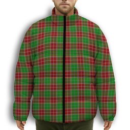 ScotsTee Shop Scottish Baxter Modern Premium Tartan Collar Down Jacket Winter White Duck Down Plaid