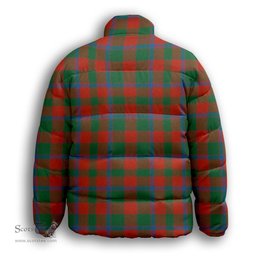 ScotsTee Shop Scottish Bruce Old Ancient Premium Tartan Collar Down Jacket Winter White Duck Down Plaid