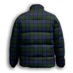 ScotsTee Shop Scottish Baird Premium Tartan Collar Down Jacket Winter White Duck Down Plaid
