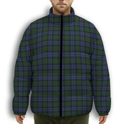 ScotsTee Shop Scottish Baird Premium Tartan Collar Down Jacket Winter White Duck Down Plaid