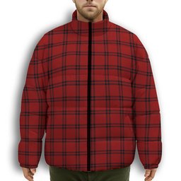 ScotsTee Shop Scottish Buie Premium Tartan Collar Down Jacket Winter White Duck Down Plaid