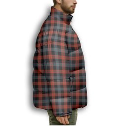 ScotsTee Shop Scottish Broun Ancient Premium Tartan Collar Down Jacket Winter White Duck Down Plaid