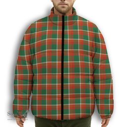 ScotsTee Shop Scottish Brisbane Ancient Premium Tartan Collar Down Jacket Winter White Duck Down Plaid
