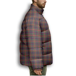 ScotsTee Shop Scottish Christie Premium Tartan Collar Down Jacket Winter White Duck Down Plaid