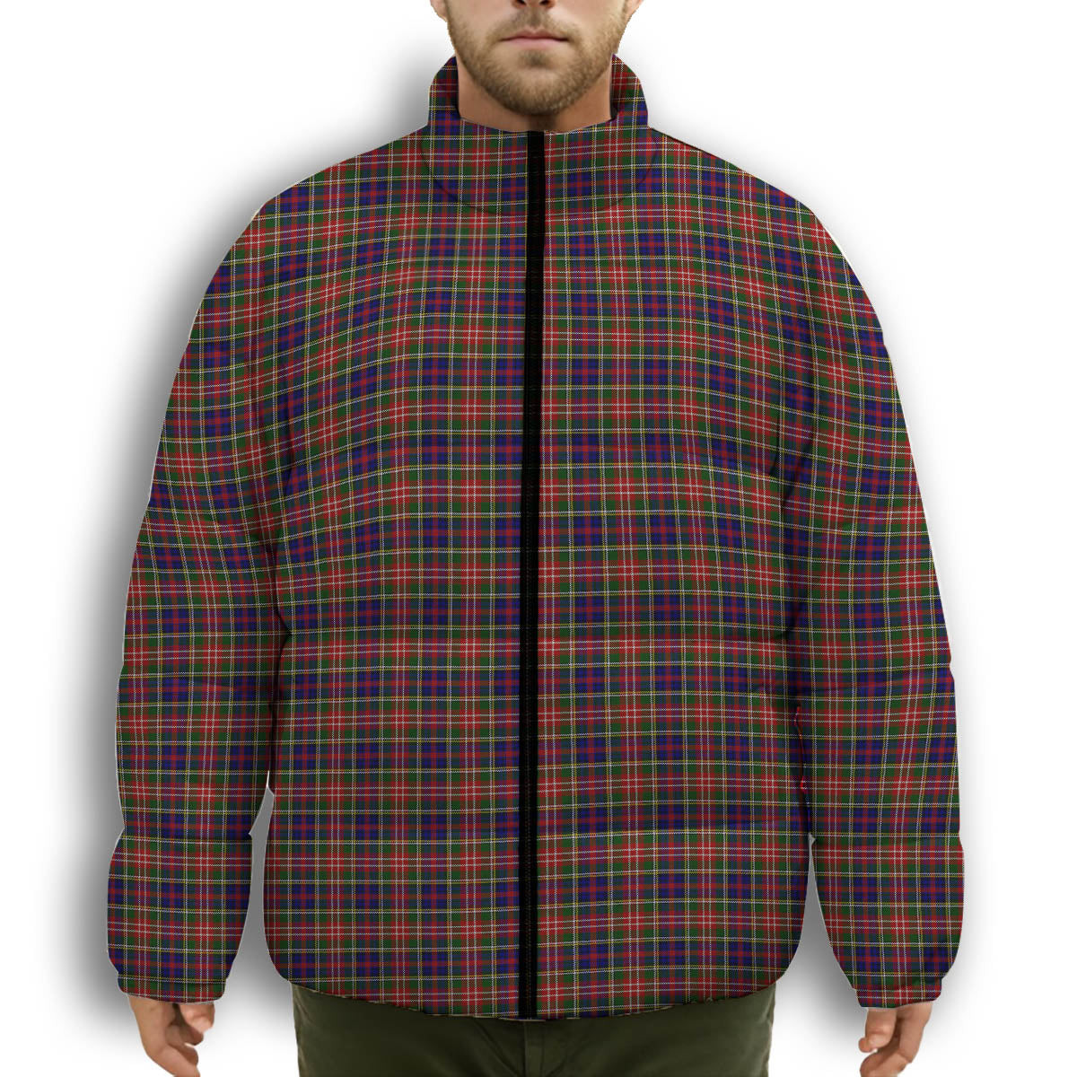 ScotsTee Shop Scottish Christie Premium Tartan Collar Down Jacket Winter White Duck Down Plaid