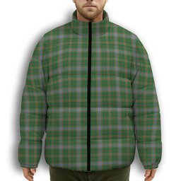 ScotsTee Shop Scottish Balfour Hunting Ancient Premium Tartan Collar Down Jacket Winter White Duck Down Plaid