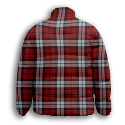 ScotsTee Shop Scottish Brodie Dress Premium Tartan Collar Down Jacket Winter White Duck Down Plaid