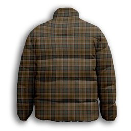 ScotsTee Shop Scottish Bruce of Kinnaird (Vivienne Westwood Design) Premium Tartan Collar Down Jacket Winter White Duck Down Plaid